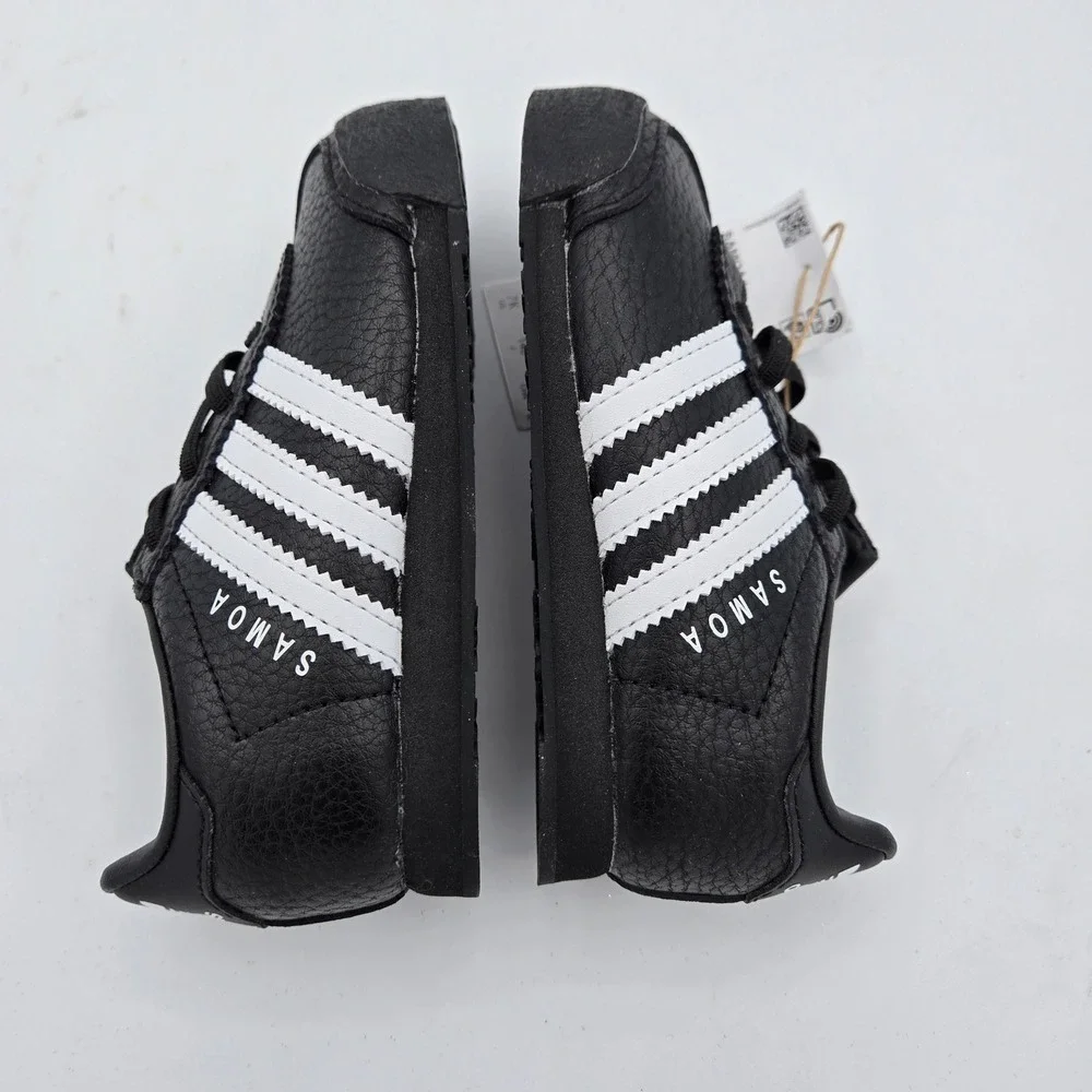 Adidas Samoa I Toddler‎ Shoes Black White Stripes Classic Sneakers 7K
